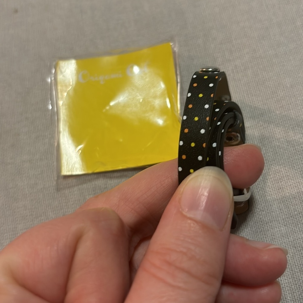 Retired Polka Dot Leather Wrap Bracelet